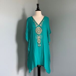 Lilly Pulitzer Chai Caftan Cover-up in Turquoise Green